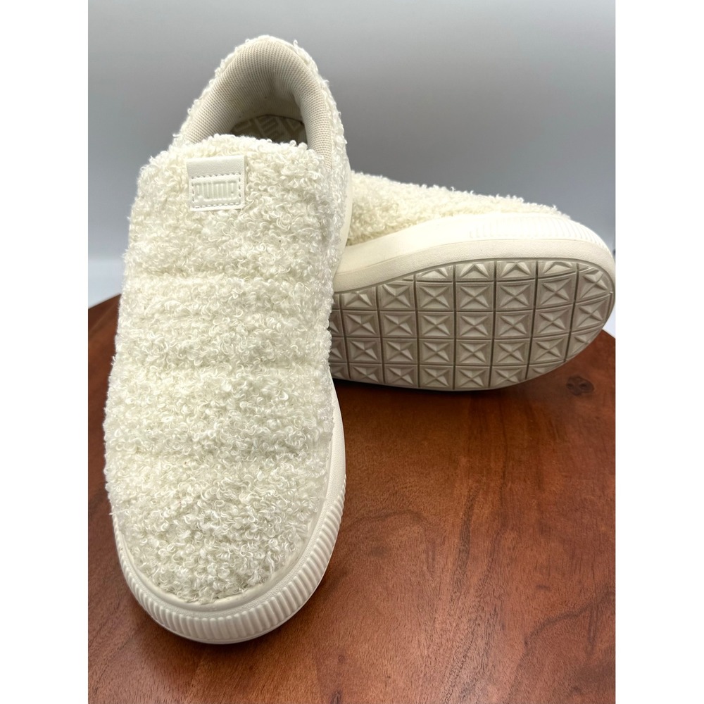 Puma Mayu Sherpa Slip‎ On Platform Shoes Teddy Marshmallow 384887-02 Women 9.5